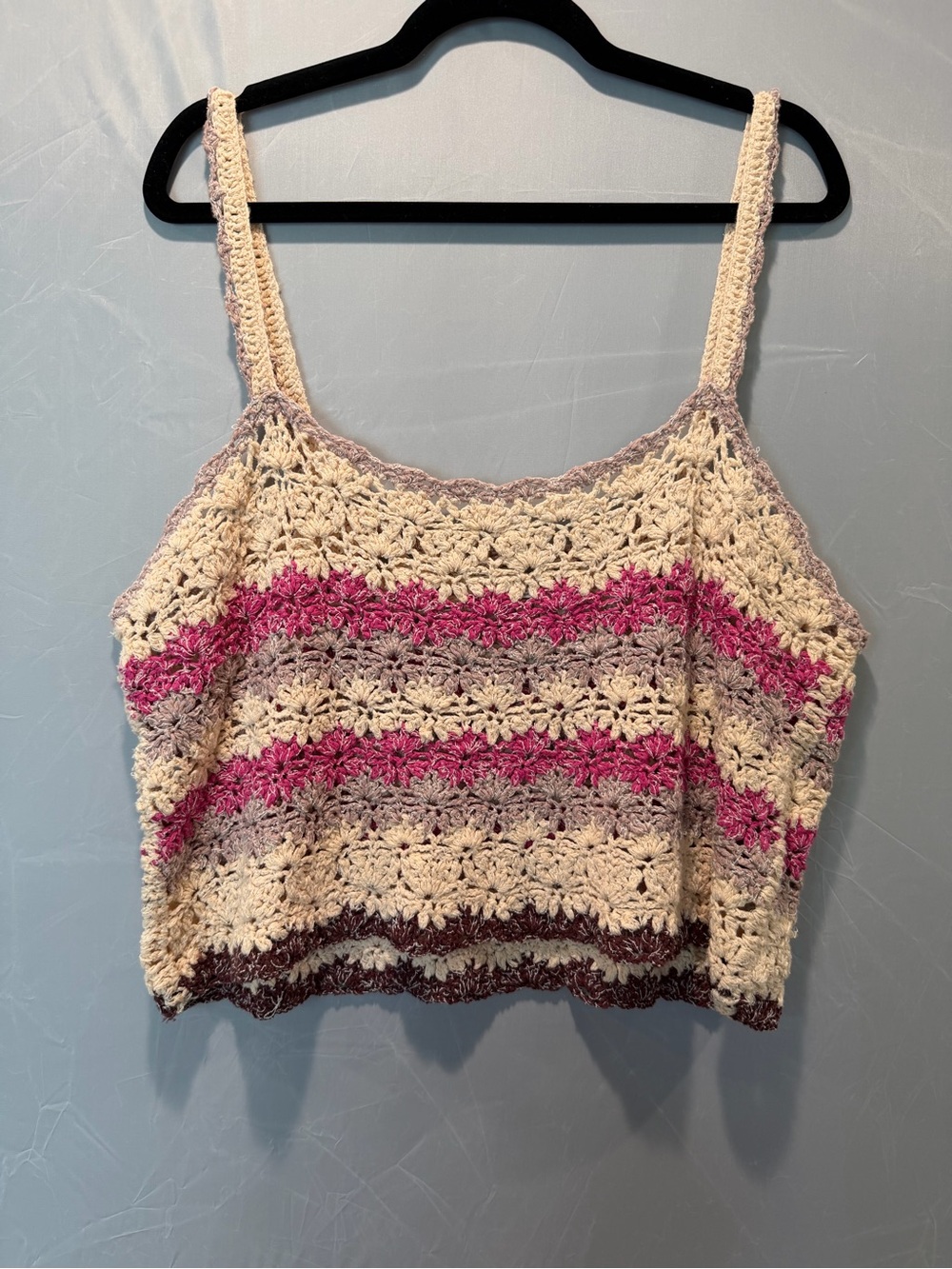 Anthropologie Hand Crochet Boho Tank Top XL